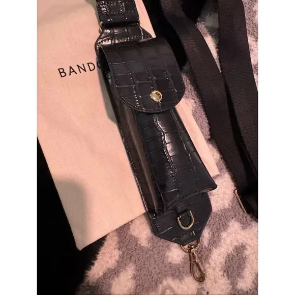 Bandolier black Lana crossbody crocodile/croc sunglasses strap No CASE**nip/nwt